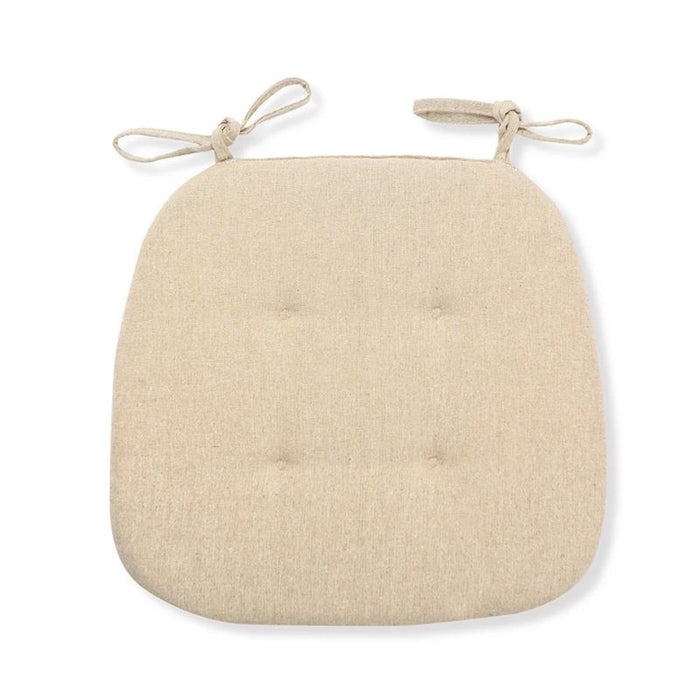 Almofada de cadeira conforto soft bege em tecido neutro, ideal para decoração minimalista.