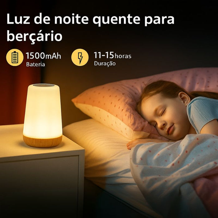 Candeeiro de mesa RGB recarregável - 13 modos de mudança de cor, dimmer e controle remoto, luz noturna de cabeceira sensível ao toque
