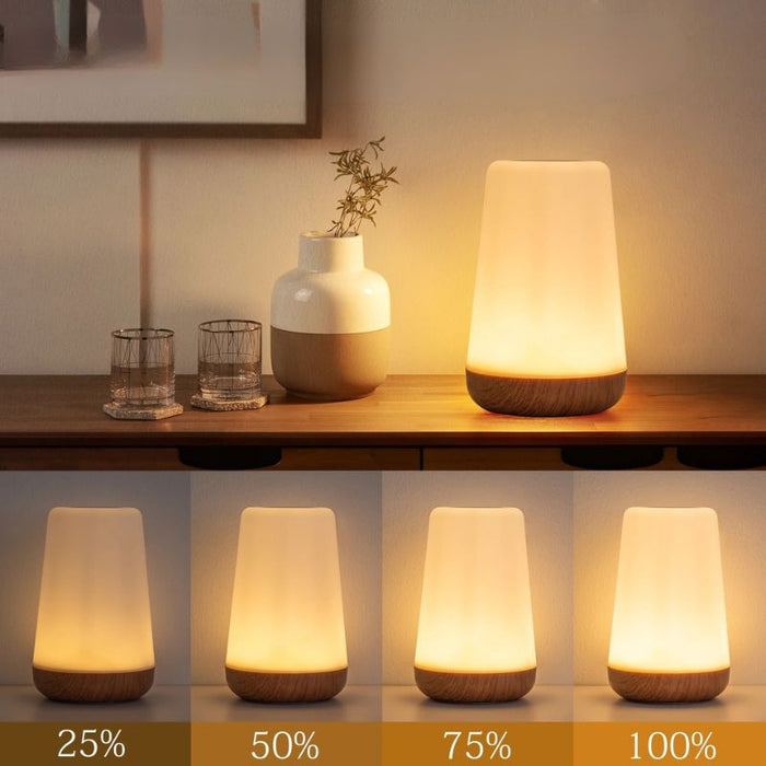 Candeeiro de mesa RGB recarregável - 13 modos de mudança de cor, dimmer e controle remoto, luz noturna de cabeceira sensível ao toque